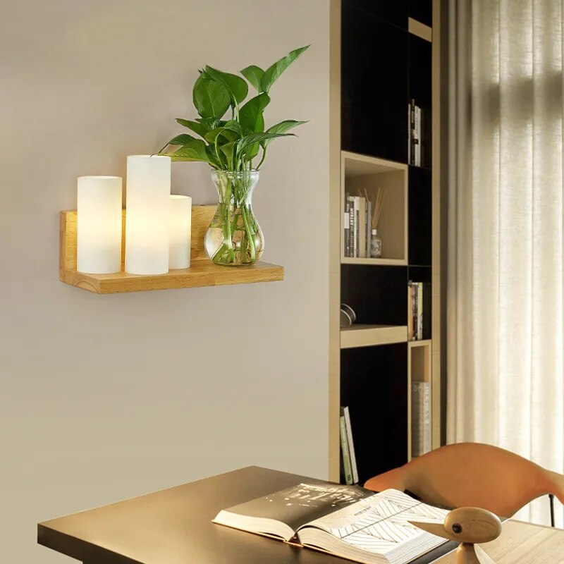 Nordic Wooden Wall Lamp