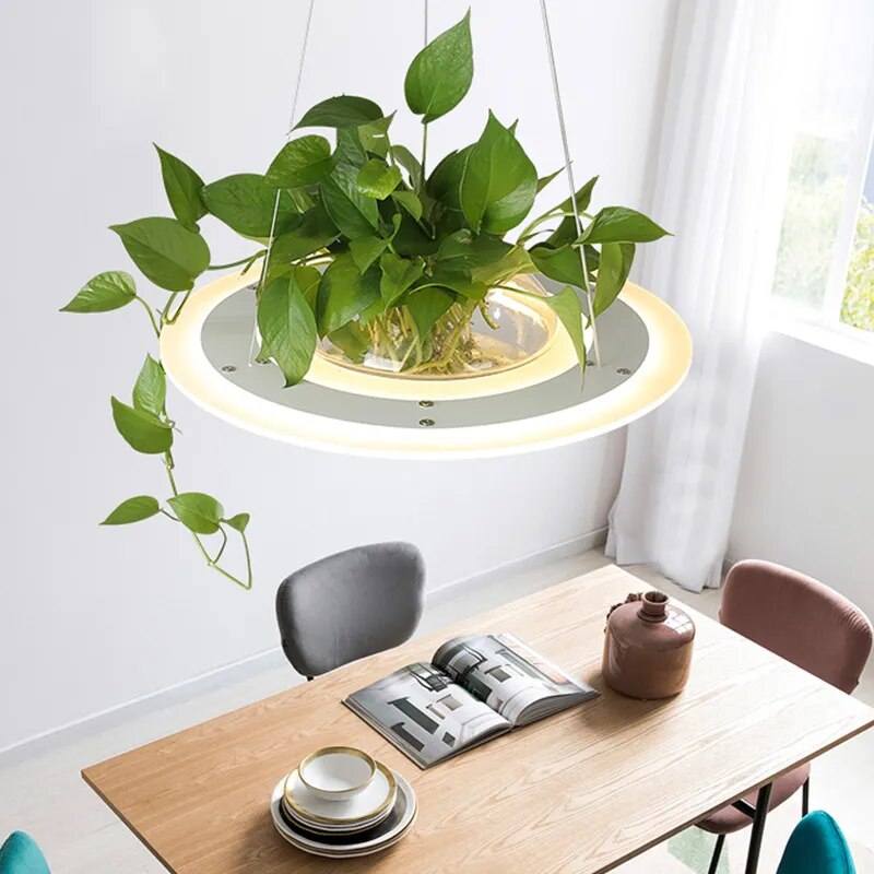 Energy Saver-Plant Led Pendant Lamp Modern Nordic Lighting Fixture Hanging Planet Bedroom Dining Indoor Cafe Bar Decoration