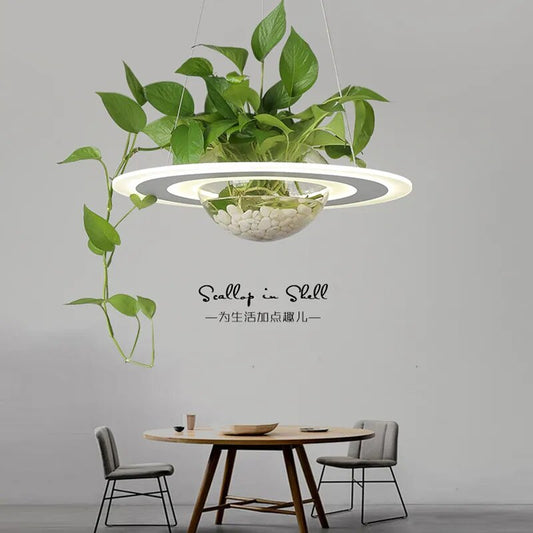 Energy Saver-Plant Led Pendant Lamp Modern Nordic Lighting Fixture Hanging Planet Bedroom Dining Indoor Cafe Bar Decoration