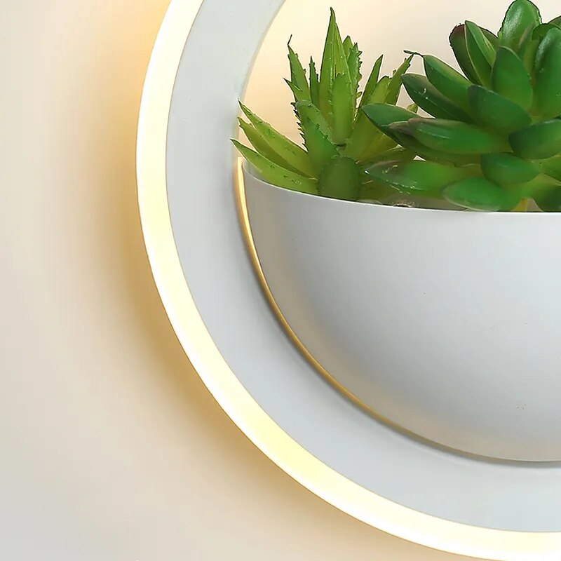 Modern LED Wall Light with Plant Nordic Creative Wall Lamp Living room aisle Bedroom Sconce  lamp Indoor Decoration LED Fixtures