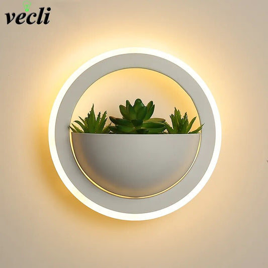 Modern LED Wall Light with Plant Nordic Creative Wall Lamp Living room aisle Bedroom Sconce  lamp Indoor Decoration LED Fixtures