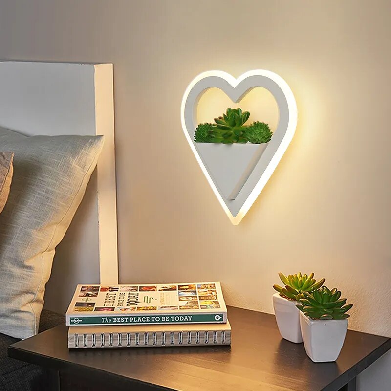 Modern LED Wall Light with Plant Nordic Creative Wall Lamp Living room aisle Bedroom Sconce  lamp Indoor Decoration LED Fixtures