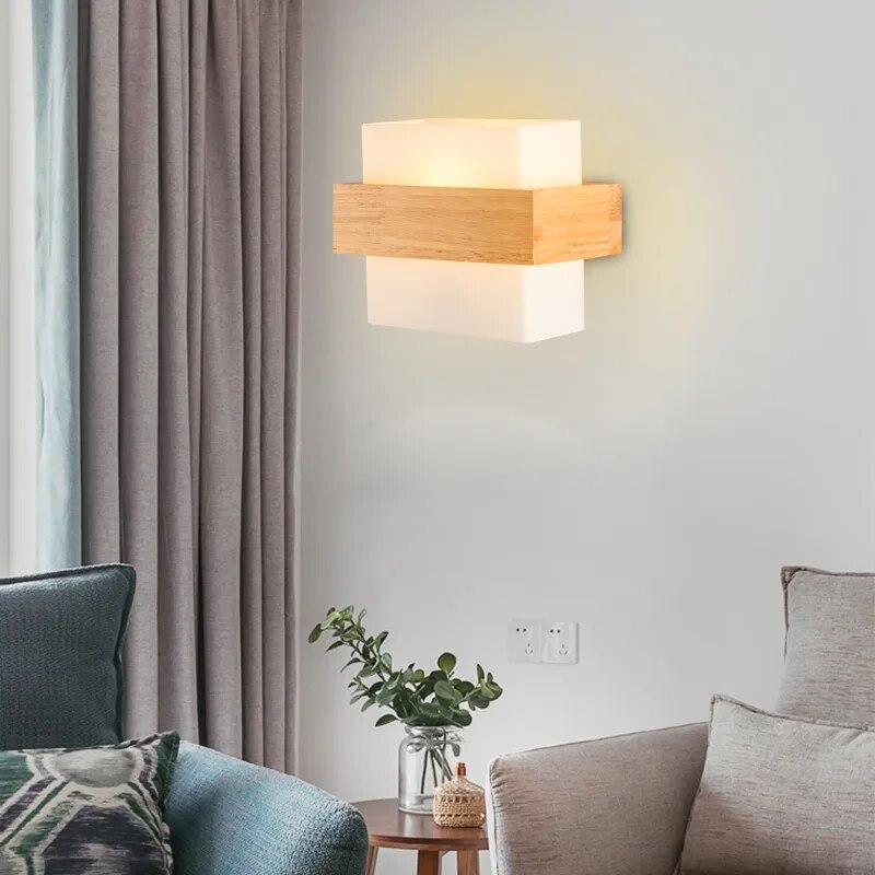 Nordic Wooden Wall Lamp